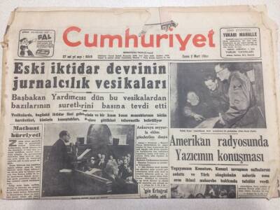 Cumhuriyet Gazetesi 2 Mart 1951 - Eski İktidar Devrinin Jurnallik Vesikaları GZ52634 - 1