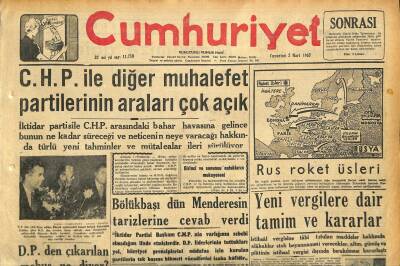 Cumhuriyet Gazetesi 2 Mart 1957 - İsrael Nihayet Mısırdan Çekiliyor - Rus Roket Üsleri GZ120792 - 1
