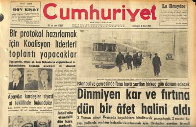 Cumhuriyet Gazetesi 2 Mart 1963 - Barzaninin Iraka Verdiği 10 Günlük Mühlet Bitti . Kürt Lideri Savaşa Devam Edecek GZ120593 - 1
