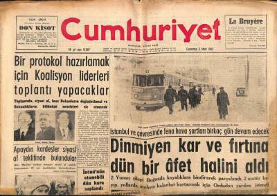Cumhuriyet Gazetesi 2 Mart 1963 - Türkeşin Durumunu İncelemek İçin AP İdare Kurulu Olağanüstü Toplantı Yaptı GZ98091 - 1