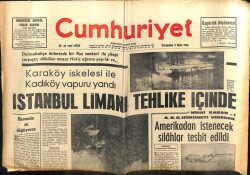 Cumhuriyet Gazetesi 2 Mart 1966 - İstanbul Limanı Tehlike İçinde GZ103077 - 2