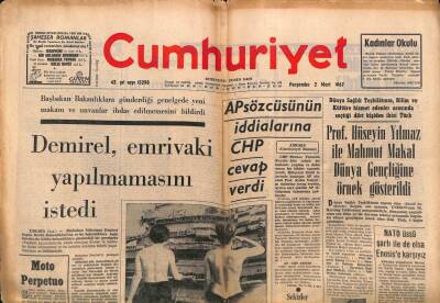Cumhuriyet Gazetesi 2 Mart 1967 - Zeki Kuneralp Kahireye Gitti - Habeşistan İmparatoru Bugün Geliyor GZ98093 - 1