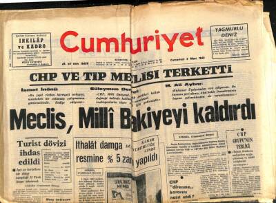 Cumhuriyet Gazetesi 2 Mart 1968 - Konya Altınapa Barajı Taştı GZ82468 - 1