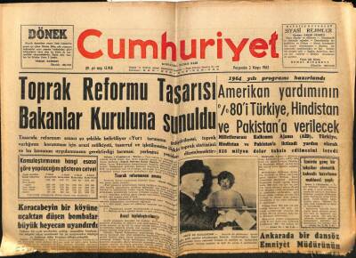 Cumhuriyet Gazetesi 2 Mayıs 1963 - 3500 Karadenizliyi İskan Etmek Üzere Kırıkhanda 480 Tane Ev Yaptırılıyor GZ81352 - 1