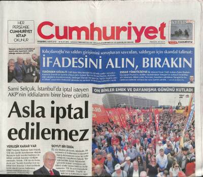 Cumhuriyet Gazetesi 2 Mayıs 2019 - Nicolas Madurodan Yıkılmayacağız Mesajı GZ94522 - 1
