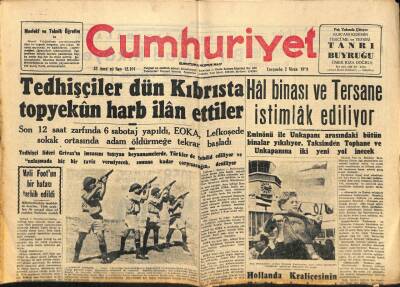 Cumhuriyet Gazetesi 2 Nisan 1958 - Hal Binası Ve Tersane İstimlak Ediliyor - Vali Footun Bir Hatası Tashih Edildi GZ98163 - 1