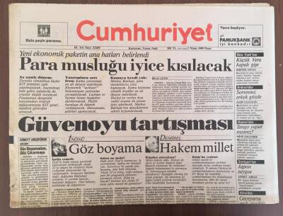 Cumhuriyet Gazetesi 2 Nisan 1989 - Güvenoyu Tartışması Devam Ediyor GZ10185 - 1