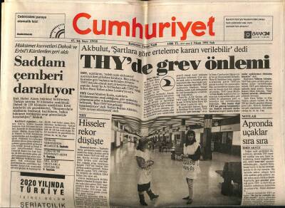 Cumhuriyet Gazetesi 2 Nisan 1991 - Saddam Çemberi Daraltıyor GZ62186 - 1