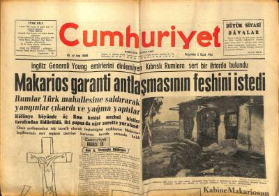 Cumhuriyet Gazetesi - 2 Ocak 1964 - Makarios Garanti Antlaşmasının Feshini İstedi GZ99568 - 1
