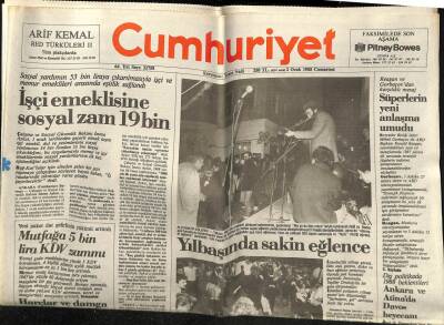 Cumhuriyet Gazetesi 2 Ocak 1988 - Doğum Günü Hediyesi GZ56966 - 1