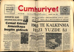 Cumhuriyet Gazetesi 2 Şubat 1966 - 1965te Kalkınma Hızı Yüzde 5,1 GZ61837 - 1