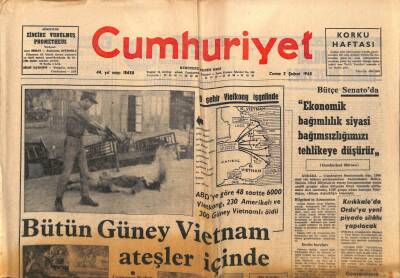 Cumhuriyet Gazetesi 2 Şubat 1968 - Bütün Güney Vietnam Ateşler İçinde GZ88418 - 1