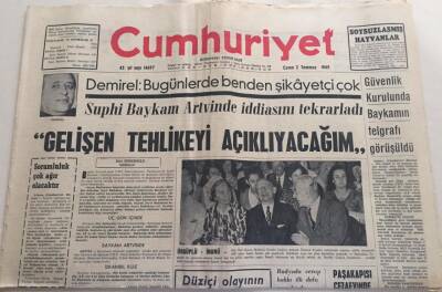 Cumhuriyet Gazetesi 2 Temmuz 1965-Güvenlik Kurulunda Baykamın Telgrafı Görüşüldü GZ6022 - 1