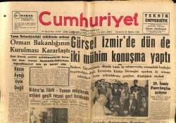 Cumhuriyet Gazetesi 20 Ağustos 1960 - Orman Bakanlığının Kurulması Kararlaştı GZ70167 - 2