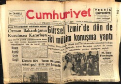 Cumhuriyet Gazetesi 20 Ağustos 1960 - Orman Bakanlığının Kurulması Kararlaştırıldı GZ103089 - 1