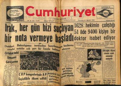 Cumhuriyet Gazetesi 20 Ağustos 1962 - Kolombiyada Bir Şehri Sel Bastı , 80 Kişi Öldü GZ82568 - 1