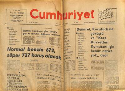 Cumhuriyet Gazetesi 20 Ağustos 1977 - Büyük Okyanusta , Tarihin En Şiddetli Depremi Oldu - Bayat Ekmeklerin Yeniden Öğütülmesi Hastalık Yapıyor GZ121856 - 1