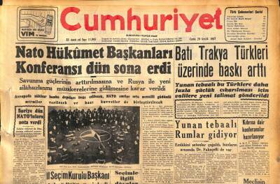 Cumhuriyet Gazetesi 20 Aralık 1957 - Gazeteciler Sendikası Soyuldu - Batı Trakya Türkleri Üzerinde Baskı Arttı GZ119753 - 1