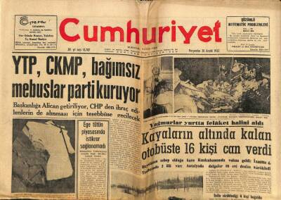 Cumhuriyet Gazetesi 20 Aralık 1962 - YTP , CKMP , Bağımsız Mebuslar Parti Kuruyor GZ69881 - 1