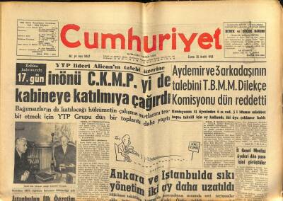 Cumhuriyet Gazetesi 20 Aralık 1963 - Gönen İlçesinde Yağmurun Verdiği Zarar 5 Milyon Lira - İstanbulun İlk Öğretim Davası Çıkmaza Girdi GZ121865 - 1