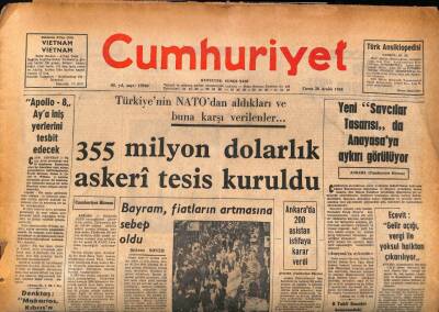 Cumhuriyet Gazetesi 20 Aralık 1968 - 355 Milyon Dolarlık Askeri Tesis Kuruldu GZ86018 - 1