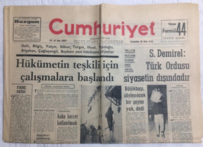 Cumhuriyet Gazetesi 20 Ekim 1965 - Hükümetin Teşkili İçin Çalışmalara Başlandı - GZ19485 - 1
