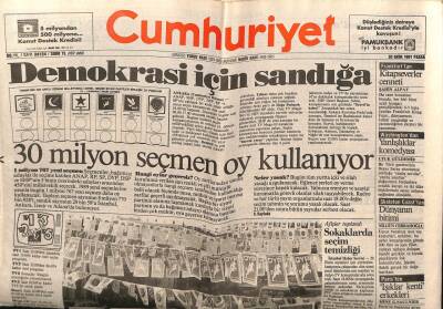Cumhuriyet Gazetesi 20 Ekim 1991 - Meclis 45 Milyara Yenilendi GZ69647 - 1