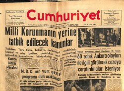 Cumhuriyet Gazetesi 20 Eylül 1960 - Milli Korunmanın Yerine Tatbik Edilecek Kanunlar GZ103203 - 2
