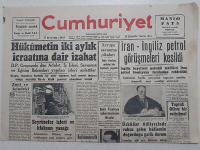 Cumhuriyet Gazetesi - 20 Haziran 1951 - İran İngiliz Petrol Görüşmeleri Kesildi GZ112884 - 1