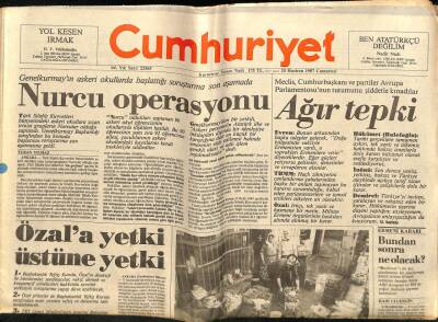 Cumhuriyet Gazetesi 20 Haziran 1987 - Rahşan Ecevite Sert Tepki GZ60861 - 1