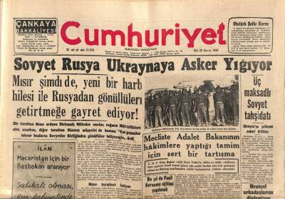 Cumhuriyet Gazetesi 20 Kasım 1956 - Tito İle Moskovanın Araları Tekrar Açıldı - Sovyet Rusya Ukraynaya Asker Yığıyor GZ85197 - 1