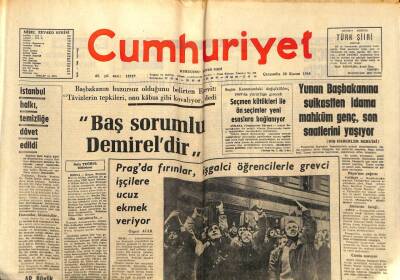 Cumhuriyet Gazetesi - 20 Kasım 1968 - Ecevit Baş Sorumlu Demireldir GZ99490 - 1