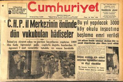 Cumhuriyet Gazetesi 20 Mart 1960 - Denizcilik Bankasının Alacağı Yeni Gemiler - C.H.P. İl Merkezinin Önünde Dün Vukubulan Hadiseler GZ120005 - 1
