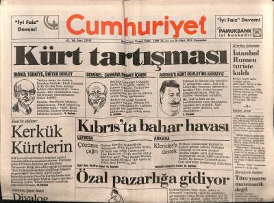 Cumhuriyet Gazetesi 20 Mart 1991 - Doğum Günü Hediyesi GZ55479 - 1