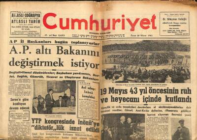 Cumhuriyet Gazetesi 20 Mayıs 1962 - 1910 Yılından Bu Yana Sinema Seyircisini Sırasına Göre Güldüren , Sırasına Göre Düşündüren Adam Charlie Chaplin GZ96924 - 1