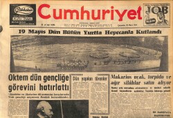 Cumhuriyet Gazetesi 20 Mayıs 1964 - Makarios Uçak,Torpido Ve Ağır Silahlar Satın Alıyor GZ160407 - Gökçekoleksiyon