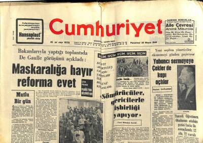 Cumhuriyet Gazetesi 20 Mayıs 1968 - Yabancı Sermayeye Çekler de Kapı Açtılar - Madritte de Durum Gergin GZ121867 - 1