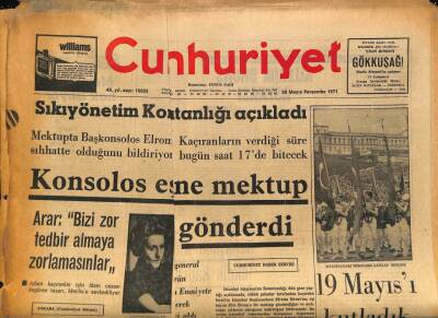 Cumhuriyet Gazetesi 20 Mayıs 1971 - Türkiyede En Adaletsiz Gelir Dağılımı Tarım Sektöründe GZ86909 - 1
