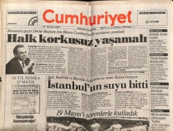 Cumhuriyet Gazetesi 20 Mayıs 1990 - İstanbulun Suyu Bitti GZ64458 - 1