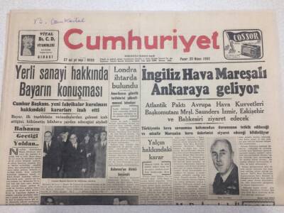 Cumhuriyet Gazetesi 20 Nisan 1952 - Yerli Sanayi Hakkında Bayarın Konuşması GZ52706 - 1