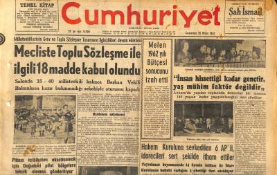 Cumhuriyet Gazetesi 20 Nisan 1963 - Dış Ticaret Dairesinden Üç Yüksek Memur Görevlerinden Ayrıldı - Melen 1962 Yılı Bütçesi Sonucunu İzah Etti GZ120495 - 1