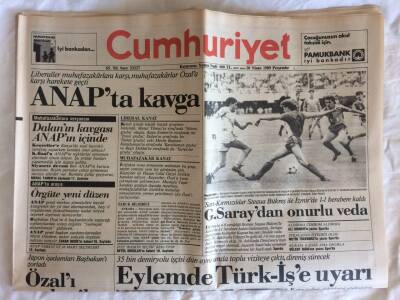 Cumhuriyet Gazetesi 20 Nisan 1989 - 35 Bin Demiryolu İşçisi Dün Aynı Anda Toplu Viziteye Çıktı , Direniş Sürecek GZ73014 - 1