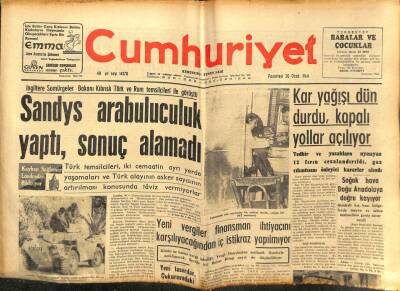 Cumhuriyet Gazetesi - 20 Ocak 1964 - Sandys Arabuluculuk Yaptı Sonuç Alamadı GZ99551 - 1
