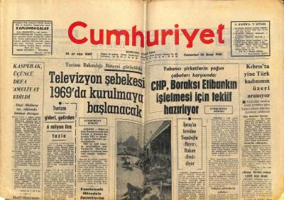 Cumhuriyet Gazetesi 20 Ocak 1968 - Asya Gribinden 1859 Kişi Öldü GZ82476 - 1