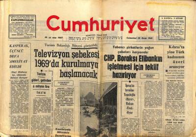 Cumhuriyet Gazetesi 20 Ocak 1968 - Kasperak , Üçüncü Defa Ameliyat Edildi GZ82475 - 1