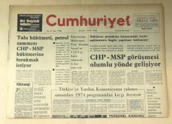 Cumhuriyet Gazetesi 20 Ocak 1974 GZ451 - 1