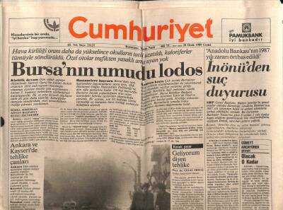 Cumhuriyet Gazetesi 20 Ocak 1989 - Gorbaçovdan Bir Adım Daha GZ61212 - 2