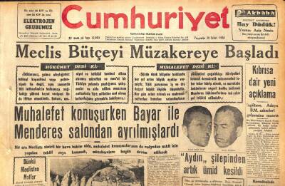 Cumhuriyet Gazetesi 20 Şubat 1958 - Eisenhower Dış Yardımın Arttırılmasını İstedi - Muhalefet Konuşurken Bayar İle Menderes Salondan Ayrılmışlardı GZ120403 - 1