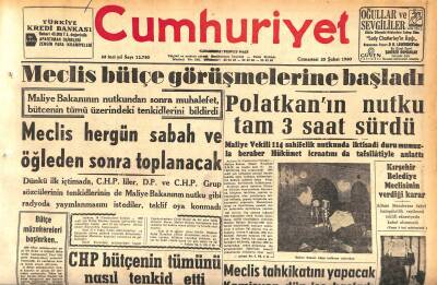Cumhuriyet Gazetesi 20 Şubat 1960 - Kraliçe Elizabeth Bir Oğlan Doğurdu - Meclis Bütçe Görüşmelerine Başladı GZ119973 - 1