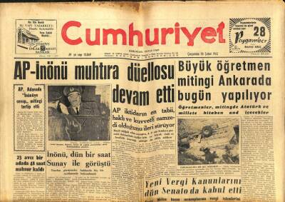 Cumhuriyet Gazetesi - 20 Şubat 1963 - AP-İnönü Muhtıra Düellosu Devam Etti GZ99575 - 1